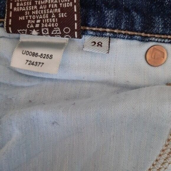 7FAM 7 FOR ALL MANKIND Josefina Skinny Boyfriend Jeans Sz 28 Flawed - Picture 14 of 16